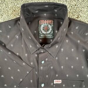 Dixxon “The Historia” Men's M Short Sleeved Pearl Snap Shirt